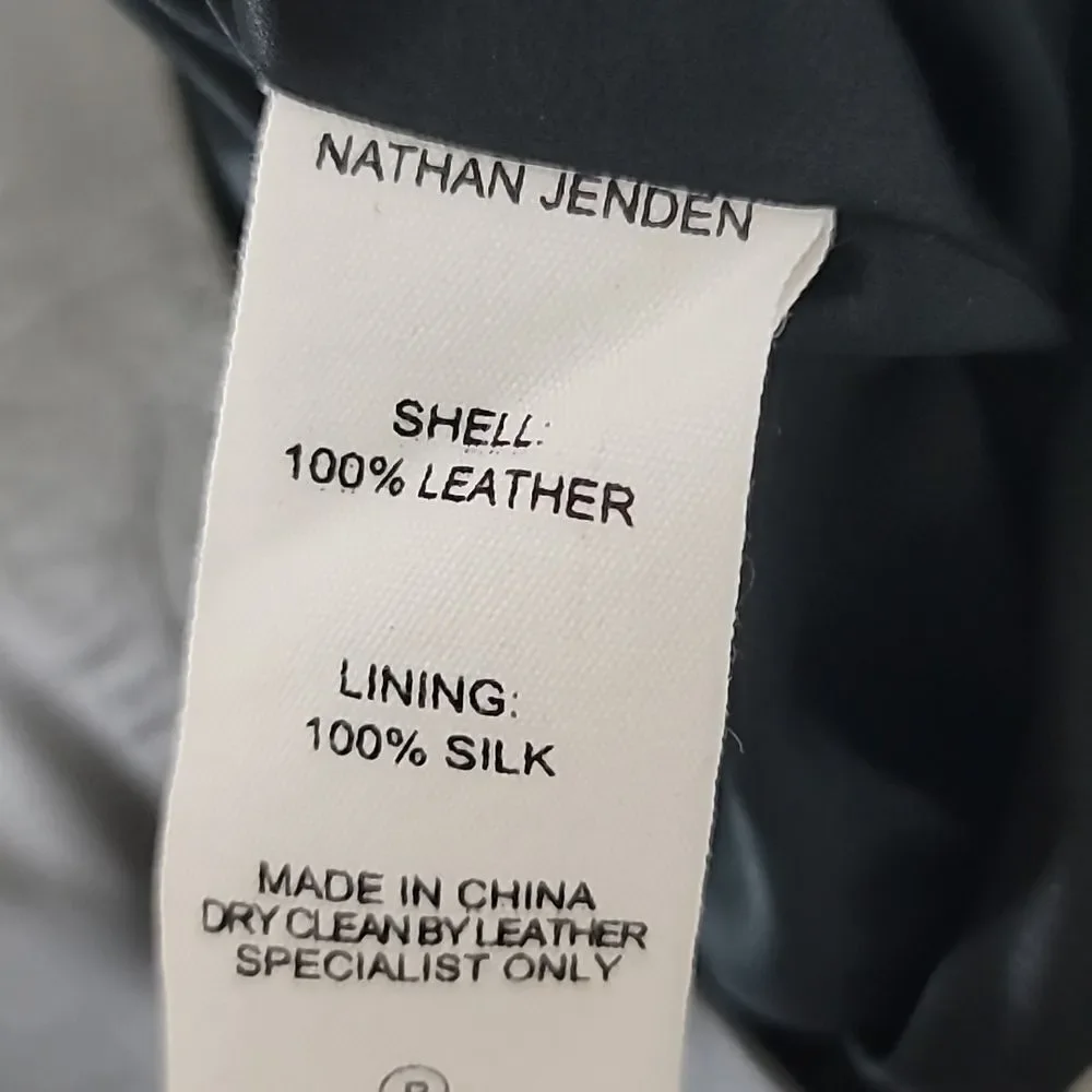 Nathan Jenden Leather Silk Lined Midi Skirt Size 4